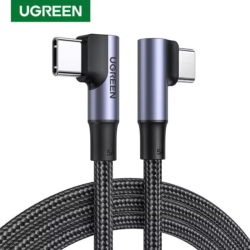 UGREEN Cable USB-C 90° 100W — Ángulo Doble