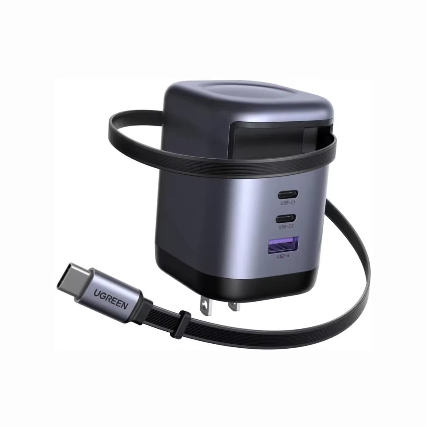 UGREEN Nexode 100W GaN — Cable Retráctil Integrado